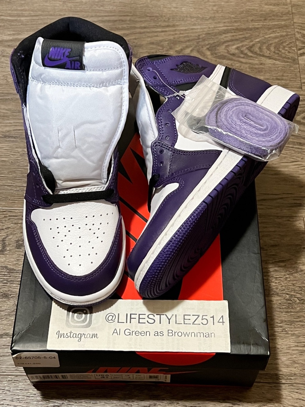 Size 4.5y - Air Jordan 1 Court Purple 2.0